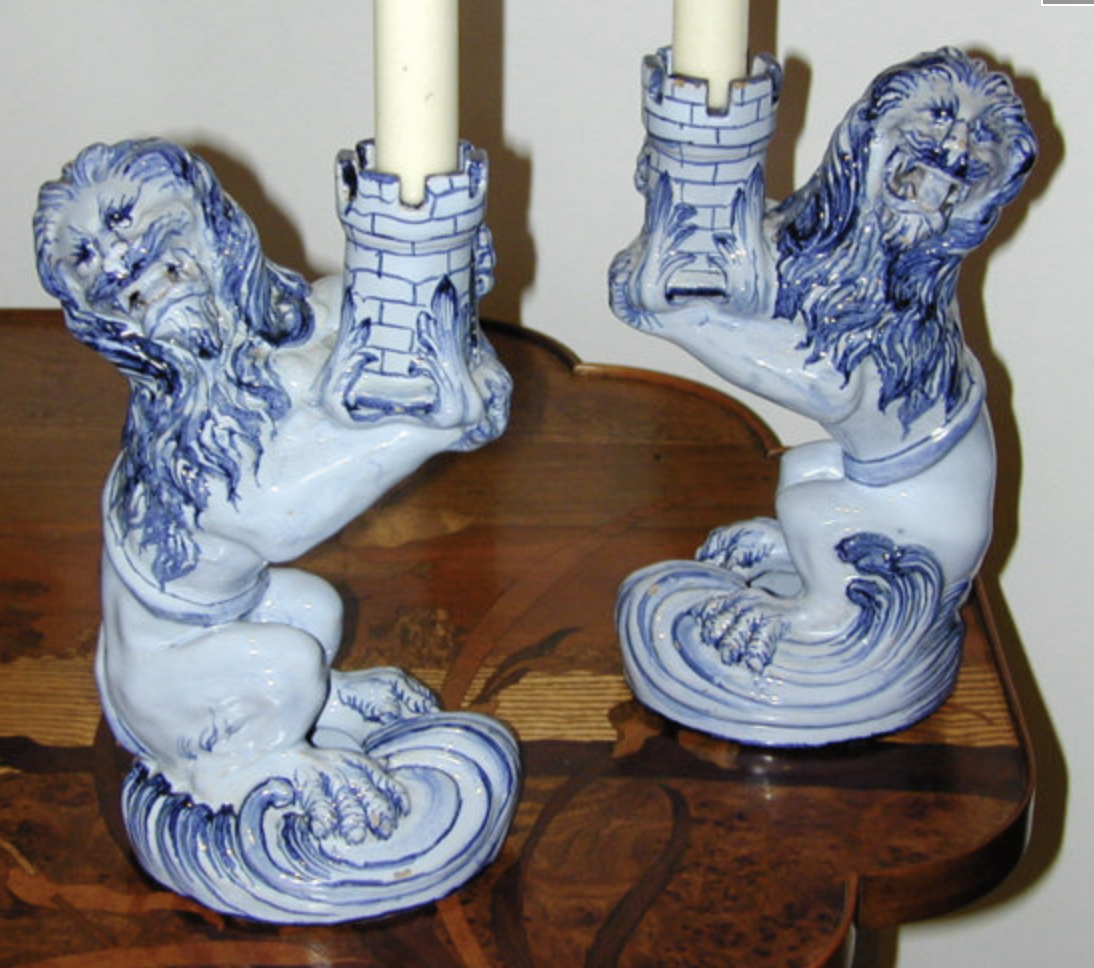 Emile Galle ceramic lions